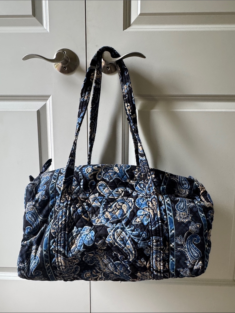 Vera Bradley Navy Blue Quilted Paisley Travel Tote